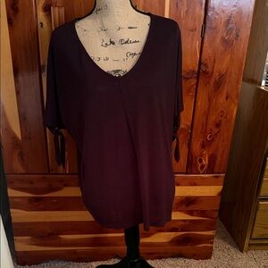 Elegant Women's V-Neck Top - Deep Purple